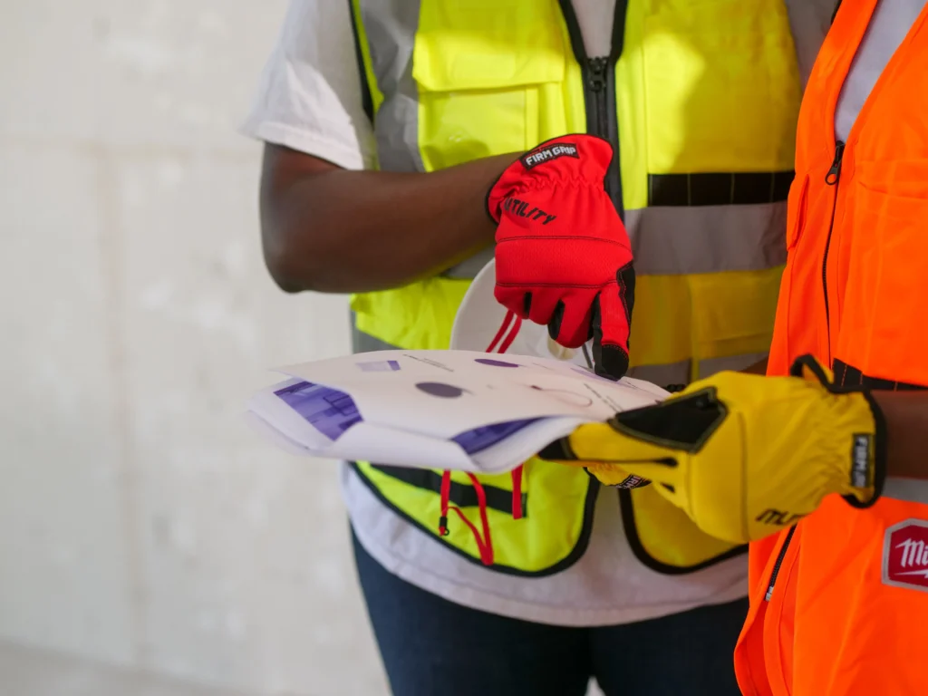 Contractor reviewing documents for a New Jersey compliance bond